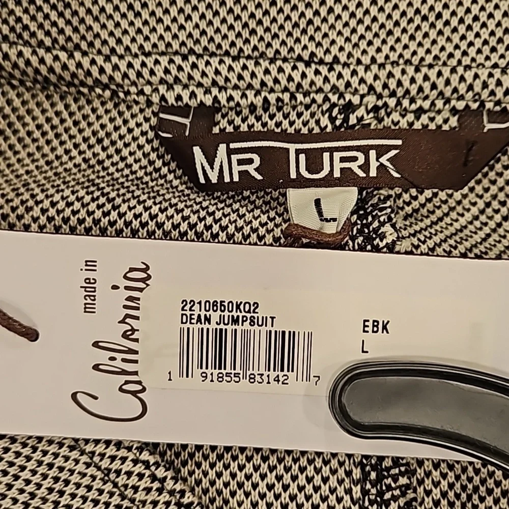 MR TURK by TRINA TURK Dean Jumpsuit ~ Soft Diamond Stripe Knit Print Large L NWT